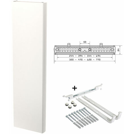 Purmo Kos V vertikaler Flachheizkörper Typ 21, glatte Front, gebogenen Seitenverkleidung BH 1800mm, BL 620mm