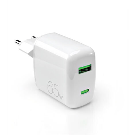 PURO PUFCMTCUSBAC65WGWHI Caricabatterie per dispositivi mobili Computer portatile, Smartphone, Tablet Bianco AC Ricarica rapida Interno