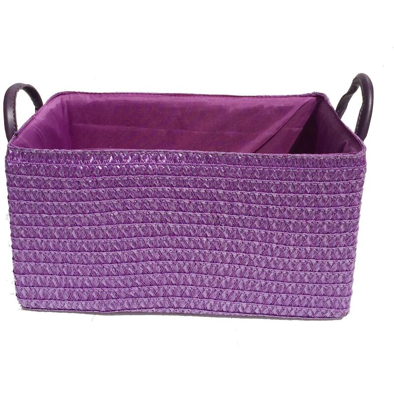 Neon Bright Colours Toys Baby Nursery Organiser Cupboard Storage Basket + Handle Hamper basket [Purple,Medium 35x20x21cm]