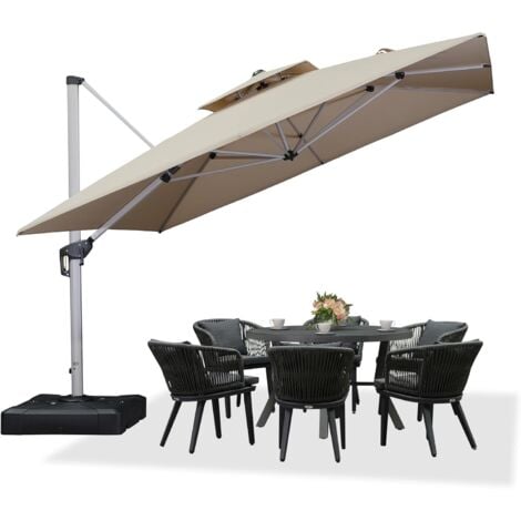PURPLE LEAF 3,3 x 3,3 M Carré, Parasol de Jardin Extérieur, Adapté pour Piscine, Jardin, Balcon et Terrasse, Kaki