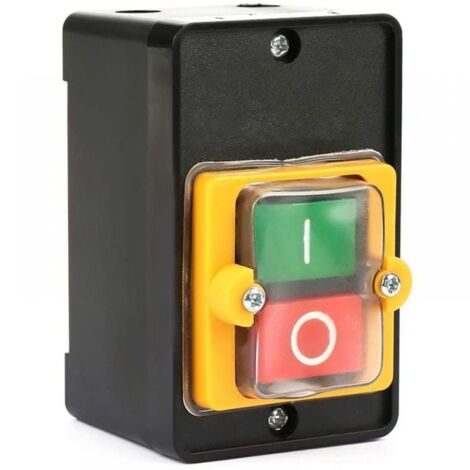 Push Button Switch, AC 220V/380V 10A Waterproof Power Control Button Switch On Off Button Machine Tool Switch Machine Tool