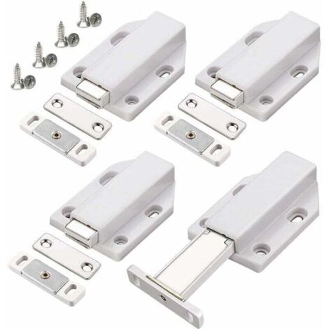 Push to Open 4 Pièces Push Open Poussoir Porte Placard Aimant Fermeture pour Armoire Tiroir Systeme Loquet Magnetique Verrou Poussoir Porte Amortisseur Pour La Porte de Placard,de