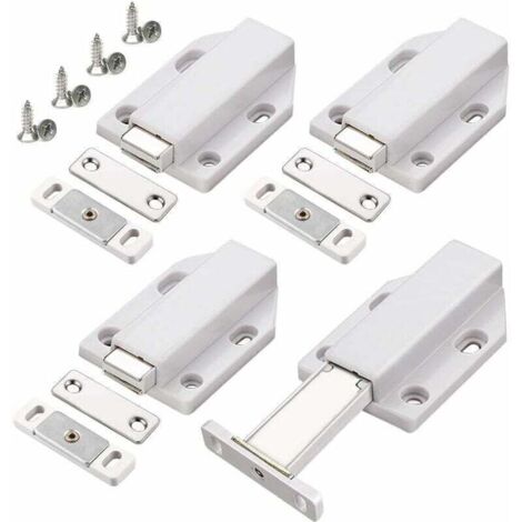 Push to Open 4 Pièces Push Open Poussoir Porte Placard Aimant Fermeture pour Armoire Tiroir Systeme Loquet Magnetique Verrou Poussoir Porte Amortisseur Pour La Porte de Placard,de