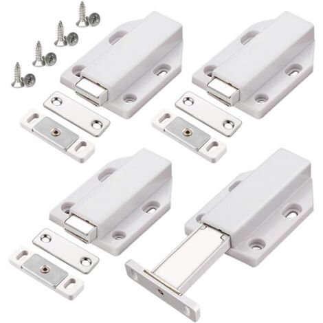 Push to Open 4 Stück Push Open Push Schranktür Magnetverschluss für Schrankschubladensystem Magnetverschluss Riegel Push Türdämpfer für Schranktür
