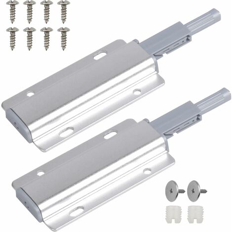 Push to Open Aimant Porte Placard, 2Pcs Poussoir Porte Placard, Tampon Amortisseur Porte, Fermeture Push to Open, Loquet Magnetique
