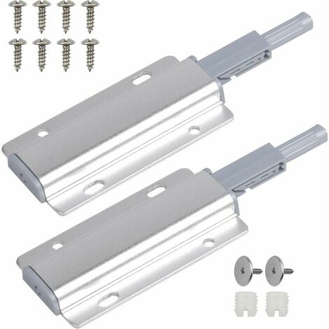 Push to Open Aimant Porte Placard, 2Pcs Poussoir Porte Placard, Tampon Amortisseur Porte, Fermeture Push to Open, Loquet Magnetique