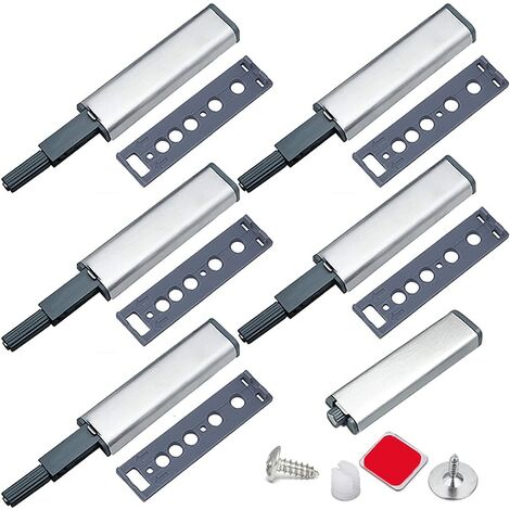 Push to Open Aimant Porte Placard Jiayi 6 Pièces Métal Loquet Magnetique Push Open Poussoir Placard Fermeture Magnétiques pour Armoire Systeme Push to Open Amortisseur Tiroir