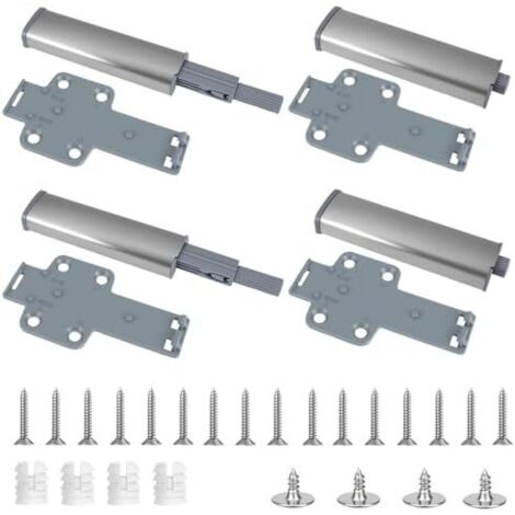 Push to Open Aimant Poussoir Porte Placard Loquet Magnetique, 4 Pièces Fermeture Amortisseur Porte, Appuyez pour Ouvrir Magnétique Loquets Portes de L'armoire, Tiroir, Meuble, -