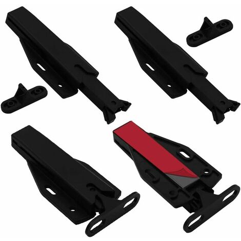 Push to Open Poussoir Porte Placard Lot de 4 Loquet Poussoir Non Magnétique Verrou Poussoir Amortisseur Push Latch à Ressort Loquet Tactile Fermeture Pour La Porte d'Armoire Placard Tiroir-