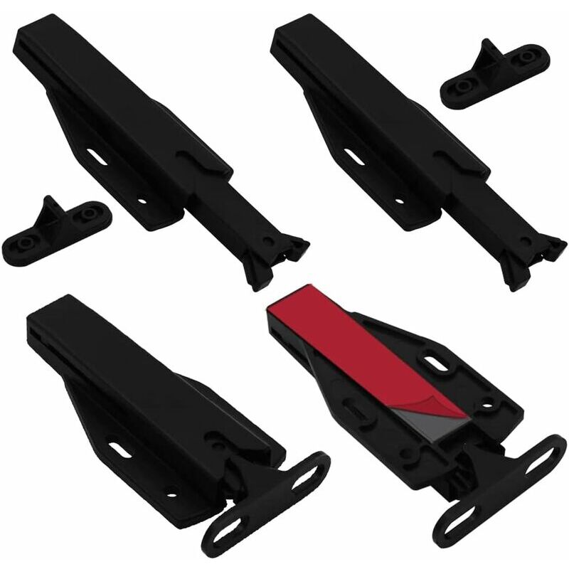 Loqueteau pour meuble Push to Open Poussoir Porte Placard Lot de 4 Loquet Poussoir Non Magnétique Verrou Poussoir Amortisseur Push Latch à Ressort