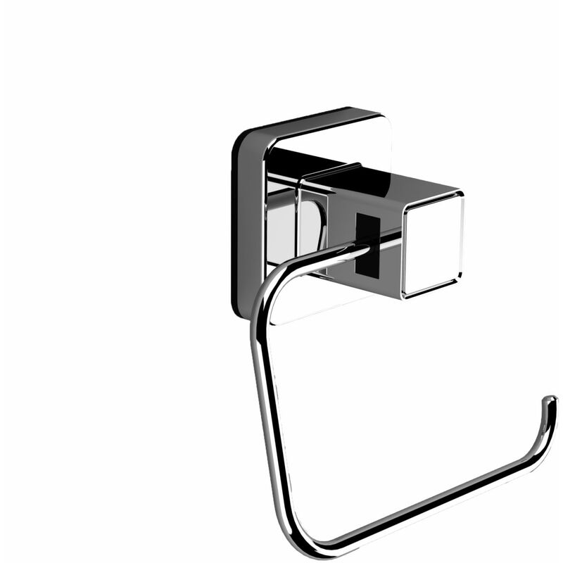 Pushloc Wall Mounted Suction Toilet Roll Holder/Dispenser - Stainless Steel/Chrome