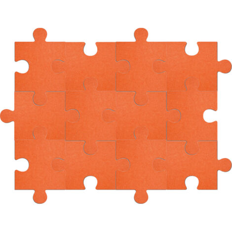 Puzzle de 12 pièces entièrement adhésif, panneau insonorisant en feutrine, décoration murale autocollante, couleur mandarine, 20 x 30 cm