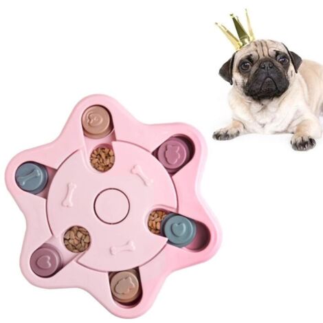 Puzzle Dog Toy, Dog Food Dispenser Toy, Durable Interactive Dog Toy, Puppy IQ Training Toy (Pink)