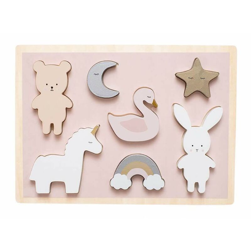 

Puzzle encajable de madera Unicorn - Jabadabado