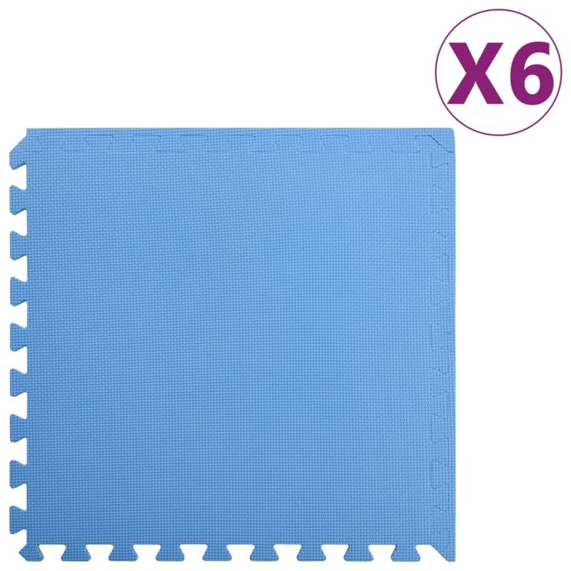Floor Mats 6 Pcs 2.16 ㎡ Eva Foam Blue Vidaxl