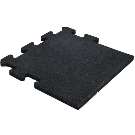 Puzzle in gomma con strato superiore in EPDM 25 mm - Nero (RAL 9004) - Cfl-S1 - Pezzo laterale