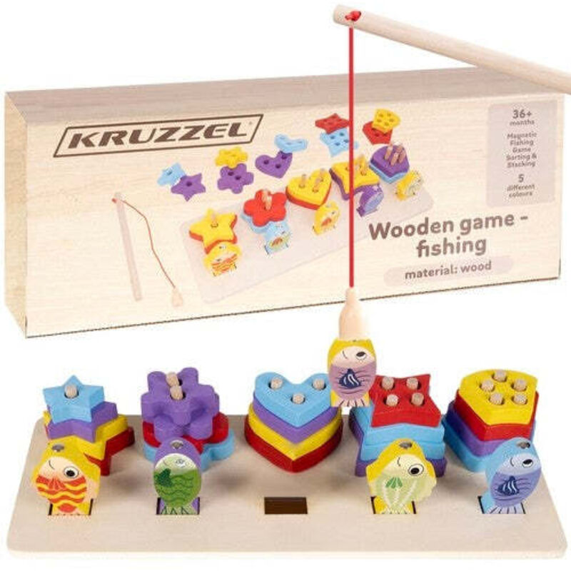 Puzzle in legno con gioco di pesci