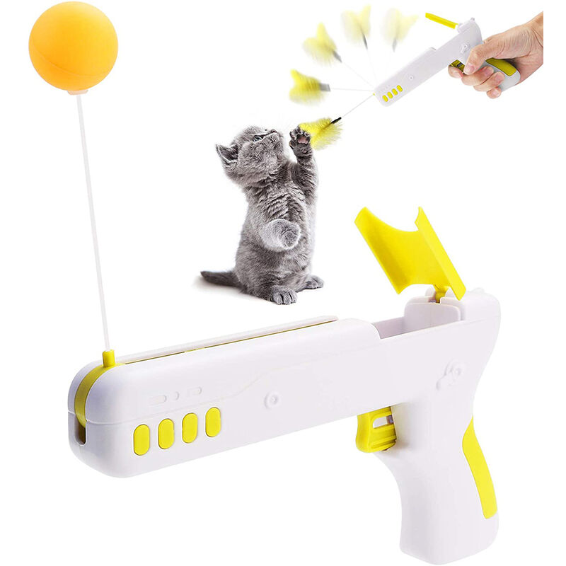 

Zqyrlar - Puzzle Interactive Cat Toy para interior, Rebound Interactive Cat Teaser Gun, Peluche Interactive Cat Stuff, The Pet Toy, Una nueva forma