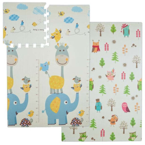 Puzzle mat duo: owl / elephant