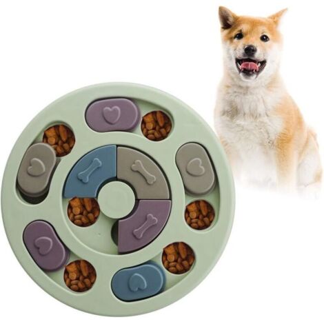 Puzzle pour chien, distributeur de nourriture pour chien, jouet interactif durable pour chien, jouet d'entraînement pour l'intelligence du chien, améliore le QI (Vert)