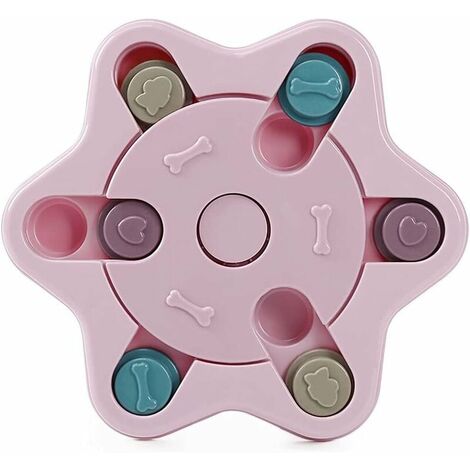 Puzzle pour chien jouet d'alimentation, jouet intelligent pour chien, jouet éducatif pour chien, jouet interactif pour chien, (hexagone rose)