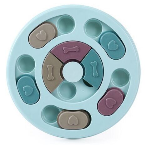Puzzle pour chien, mangeoire pour chien, jouet interactif durable pour chien, jouet d'entraînement pour chien IQ, améliore le QI (bleu)