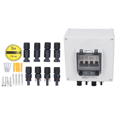 PV Combiner Box IP67 tanche Solaire Combiner Box avec 2 Pcs 2P 40A DC Disjoncteur