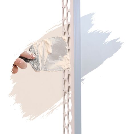 PVC Abschlussprofil, Abschlussleiste, Kantenschutz 2,5m Weiß, Putzschienen aus hart PVC, für Innen- & Außenputz - 40 x 14mm