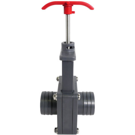 PVC Absperrschieber 38 x 38 mm mit 2 Stück V2A Schellen