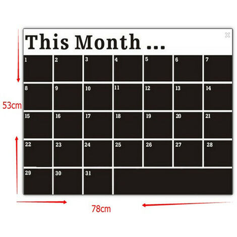PVC Art Calendar Abnehmbarer Wandaufkleber Offset Schwarz
