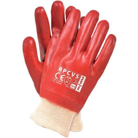 PVC-beschichtete Schutzhandschuhe, ROT PVC - 12.0 PAR - REK GU 412