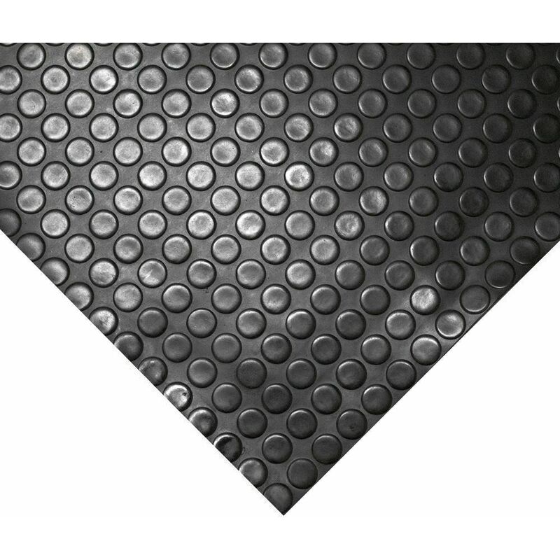 On1shelf - pvc Black Flooring Roll 2.5mm thick 1m wide Penny Coin - 5m - Black