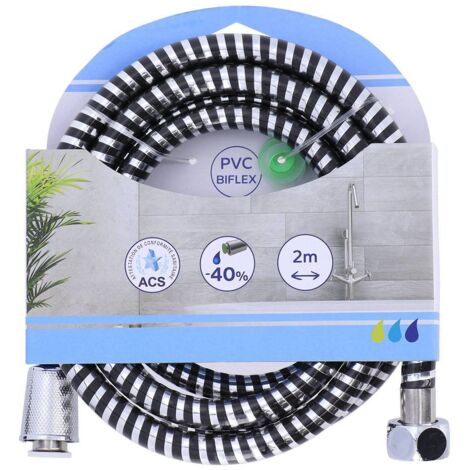 Pvc-brauseschlauch 200cm - schwarz silber - Tendance