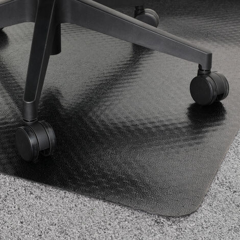 PVC-Bürostuhlunterlage Teppich - Schwarz - 90 x 120 cm - Bodenschutzmatte für Teppiche