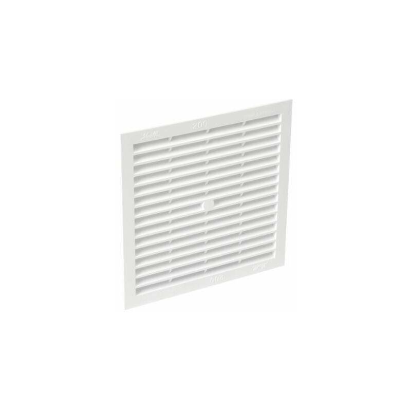 Rejilla cuadrada de 200 x 200 mm, blanca con mosquitera Nicoll