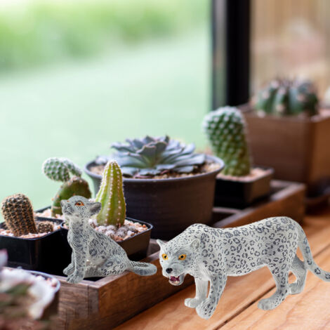 PVC-Figuren Schneeleoparden Realistische Miniatur Wildtiere Modell Actionfiguren Kollektion 4-teilige Schneeleoparden PVC-Figur Realistische Schneeleoparden Miniatur Wildtier Modell Actionfigur für Sa