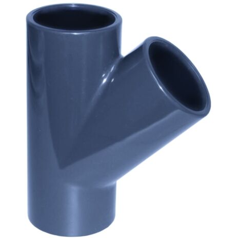PVC Fittinge, PVC Rohrverbinder, T-Stück Muffe 32 mm PN16, 45 Grad