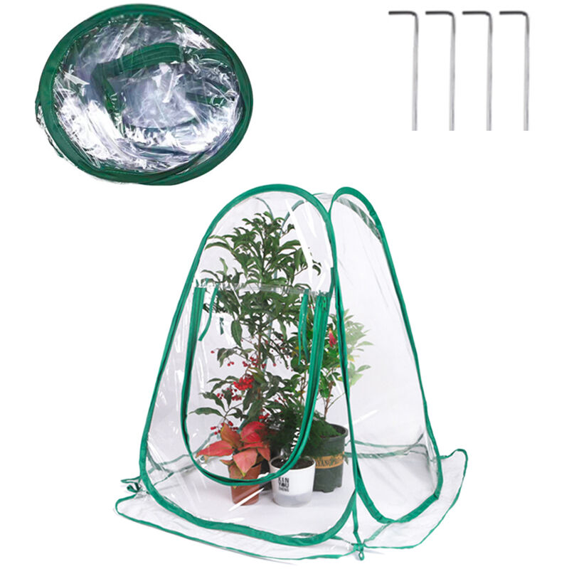 Pvc fleur plante isolation thermique housse antigel intérieur et extérieur balcon jardin terrasse housse de pluie parasol 70x70x80cm taille avec 4