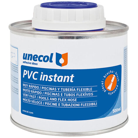 Pvc instantané, bouteille en métal 500ml avec brosse a2053 unecol