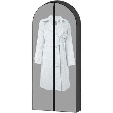 PVC-Kleiderschutz mit Aufhängeverschluss [Breiter Reißverschluss] – 1 Stück – Weiß/Grau/Schwarz – L, XL, XXL