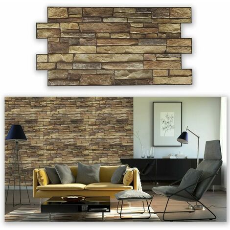 PVC Plastic 3D Wall Panels (Brown) Brown，0.453m, one roll