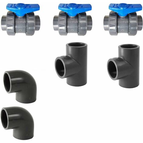 PVC Pression Kit Bypass 50mm Piscine pour créer Une dérivation du Circuit d'eau pour Une Pompe à Chaleur