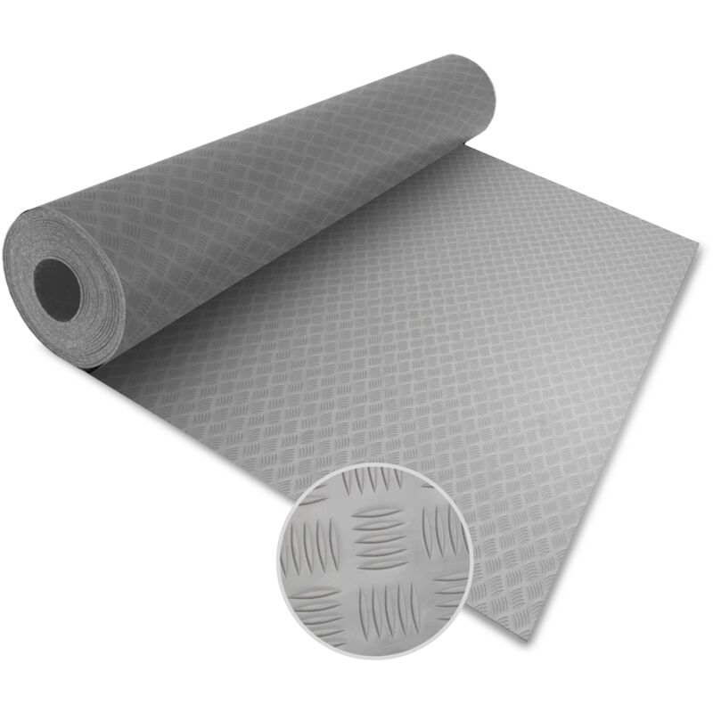 Tapis en caoutchouc Diamond Cut Gris 120 x 500 cm