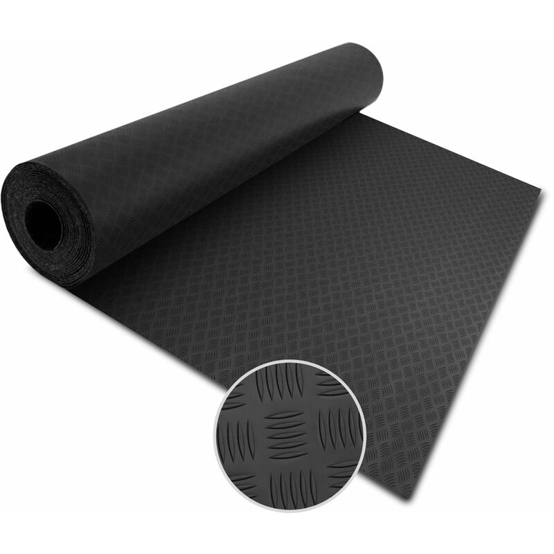 Tapis en caoutchouc Diamond Cut Noir 120 x 450 cm
