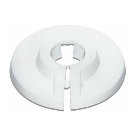 SANUNDO PVC Scharnier-Kunststoffrosette Wandrosette Rosette Kunststoff weiß für Rohre Ø16mm
