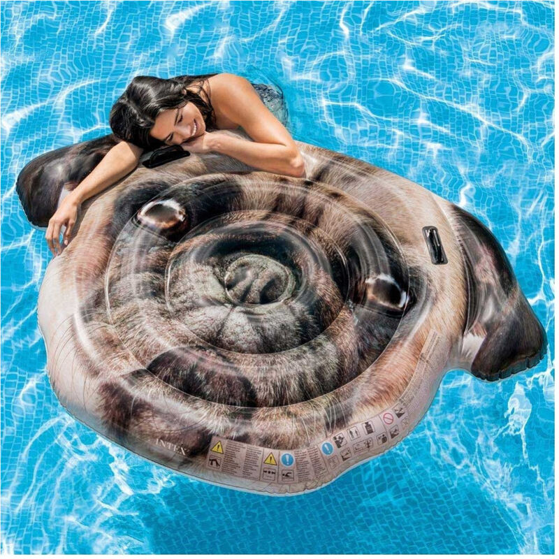 Trade Shop - Materassino Isola Gonfiabile Stampa Carlino Pvc Mare Piscina 173 X 130 Cm -