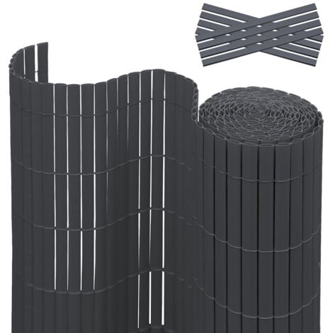 HENGDA PVC Sichtschutzmatte Sichtschutz Garten Sichtschutzzaun Sichtschutzn Balkon Zaun. UV-beständig Sichtschutz für Garten Swimming Pools Balkon. Grau(90 x 300 cm)