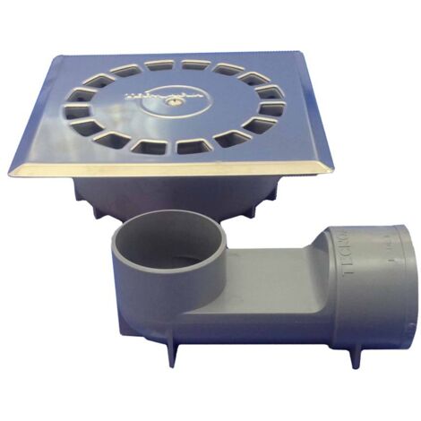 PVC Siphonablauf 360º Standard Edelstahl T-88 VHI 15 x 15 cm/65 x 165 x 51 mm/ø50 mm