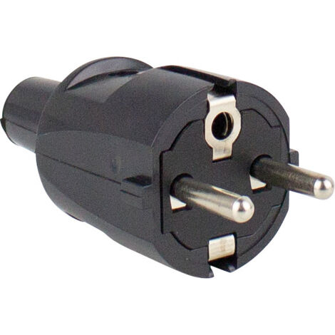 PVC Stecker schw. doppelter Schutzkontakt 1,5mm² IP20