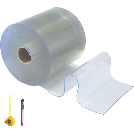 PVC Streifenvorhang Transparent Einfarbig Supermärkte 300mm Breite x 3mm Dicke x 25m Länge